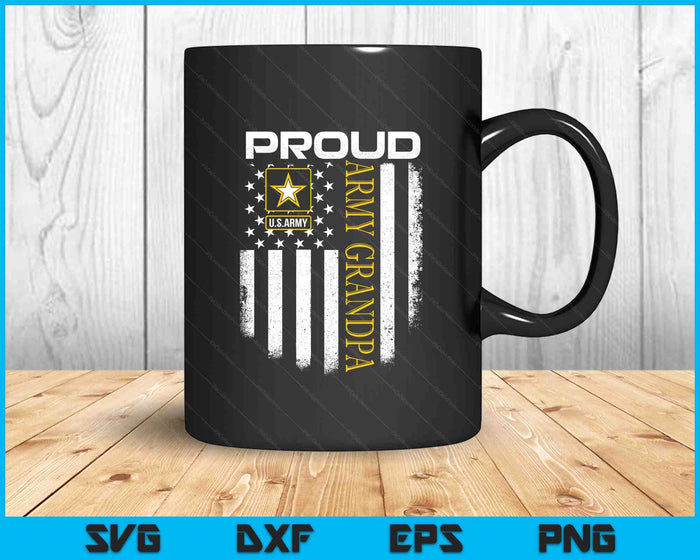 Vintage Proud Army Grandpa With American Flag SVG PNG Digital Printable Files Vintage Proud Army Grandpa With American Flag SVG PNG Digital Printable Files