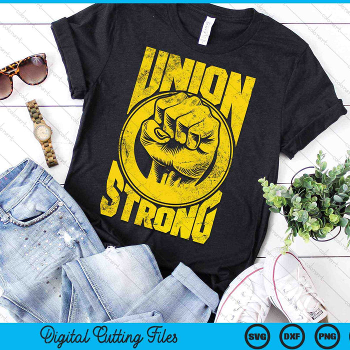Vintage Proud Labor Day Workers Union Strong Fist SVG PNG Digital Cutting Files