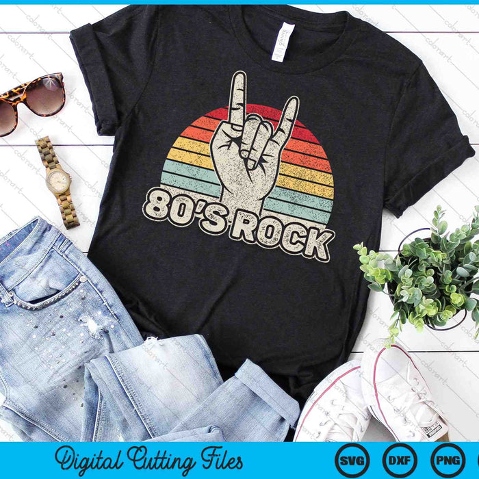 Vintage Retro 80's Rock Band SVG PNG Archivos de corte digital Vintage Retro 80's Rock Band SVG PNG Archivos de corte digital
