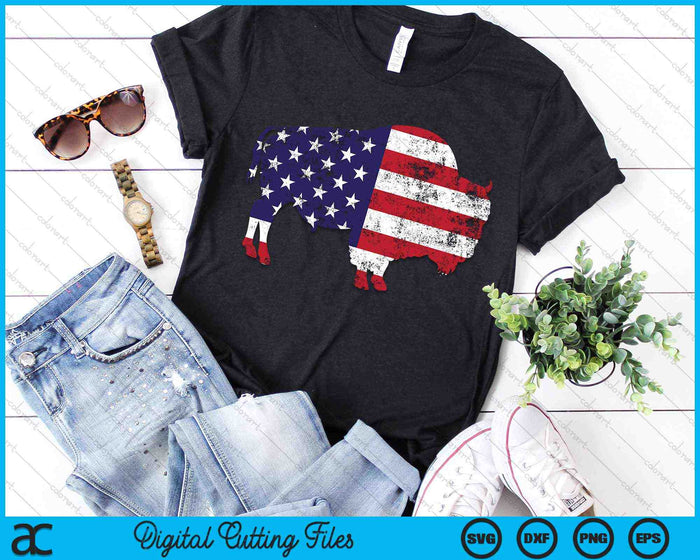Vintage Bison Amerikaanse vlag Buffalo eenvoudige SVG PNG digitale snijbestanden Vintage Bison Amerikaanse vlag Buffalo eenvoudige SVG PNG digitale snijbestanden