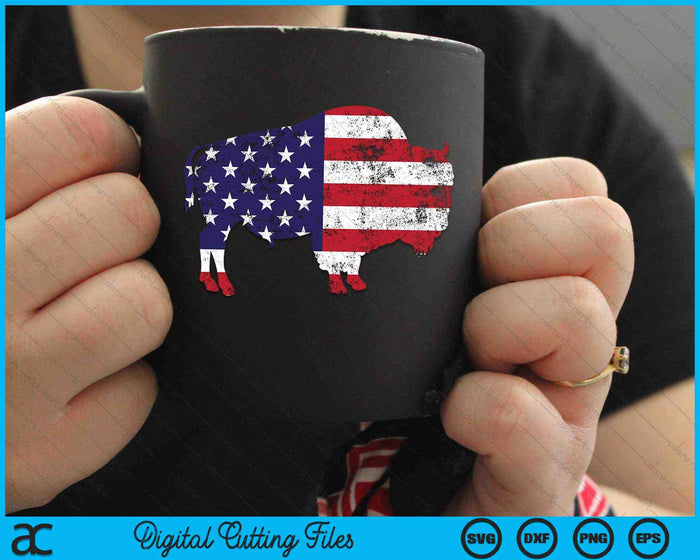Vintage Bison Amerikaanse vlag Buffalo eenvoudige SVG PNG digitale snijbestanden Vintage Bison Amerikaanse vlag Buffalo eenvoudige SVG PNG digitale snijbestanden