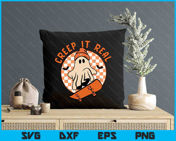 Vintage Retro Halloween Creep It Real Ghost Boy Fall Season SVG PNG Digital Cutting File Vintage Retro Halloween Creep It Real Ghost Boy Fall Season SVG PNG Digital Cutting File