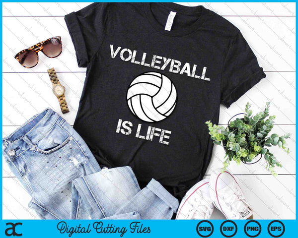 Vintage Retro Volleyball Is Life SVG PNG Digital Cutting Files