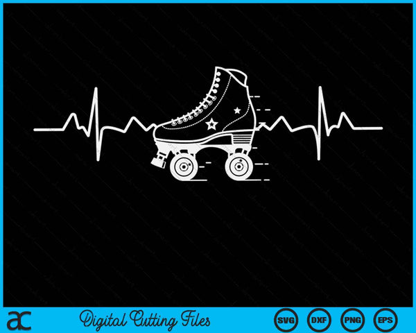 Vintage Roller Skates Heartbeat Roller Skate SVG PNG Digital Cutting Files