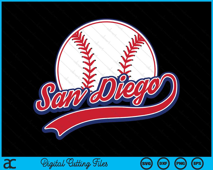 Vintage San Diego Cityscape Baseball SVG PNG Digital Cutting Files Vintage San Diego Cityscape Baseball SVG PNG Digital Cutting Files