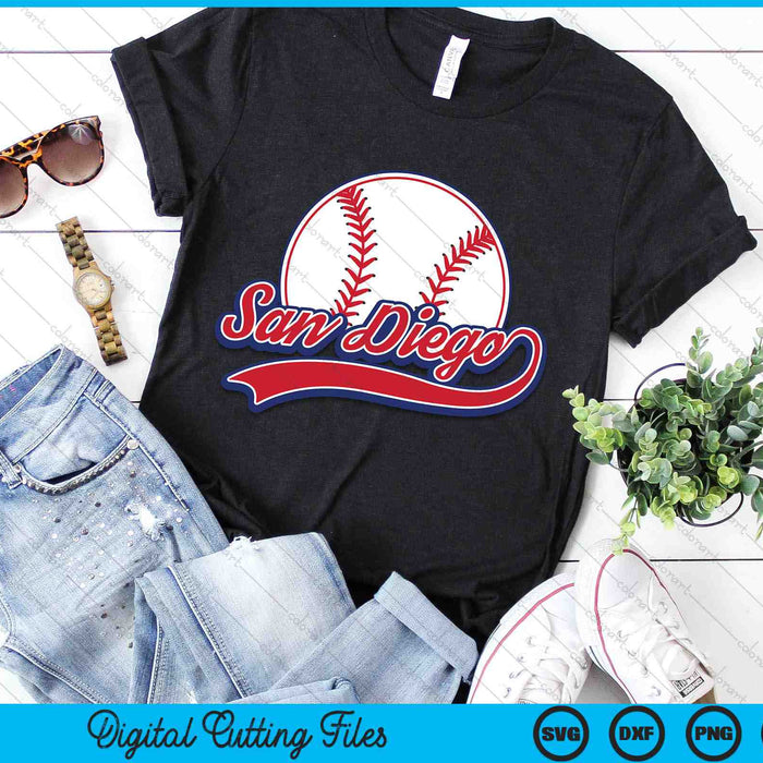 Vintage San Diego Cityscape Baseball SVG PNG Digital Cutting Files Vintage San Diego Cityscape Baseball SVG PNG Digital Cutting Files