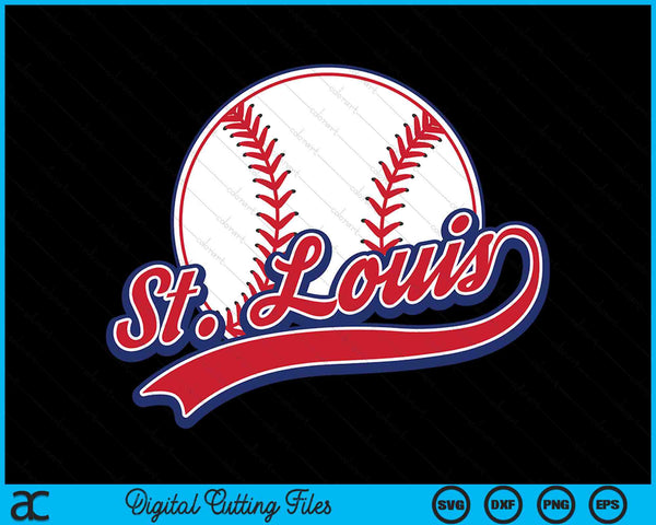 Vintage St. Louis Cityscape Baseball SVG PNG Digital Cutting Files