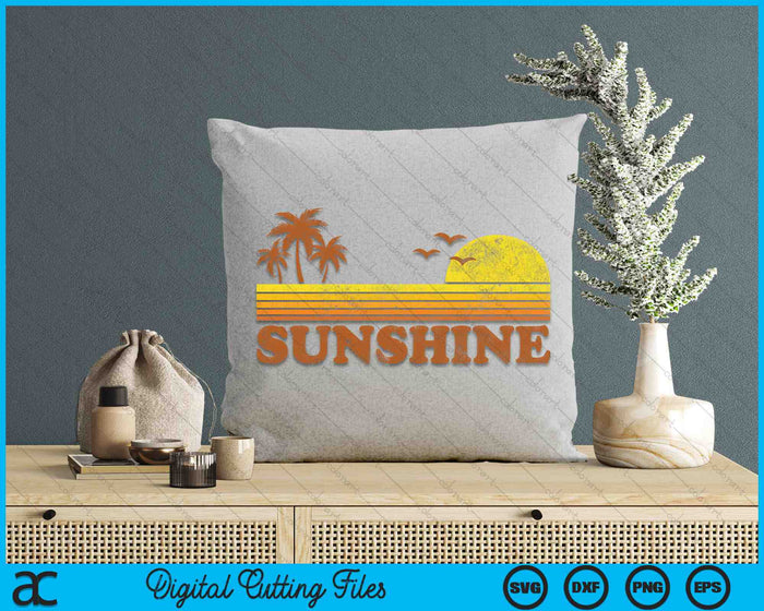 Vintage Sunshine Beach Retro Sunset 70s Summer Vacation SVG PNG Digital Cutting Files