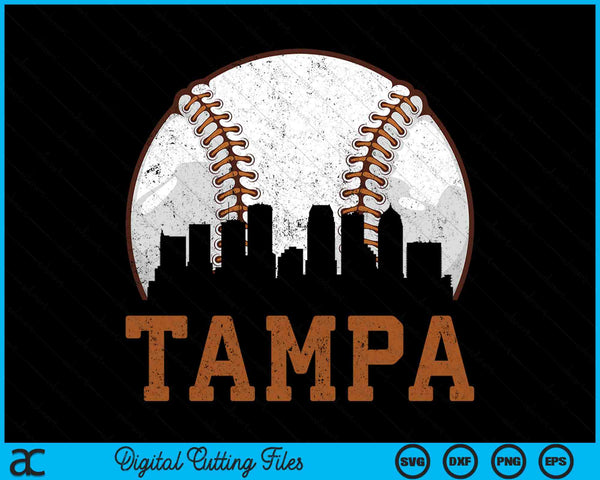 Vintage Tampa Cityscape Baseball SVG PNG Digital Printable Files