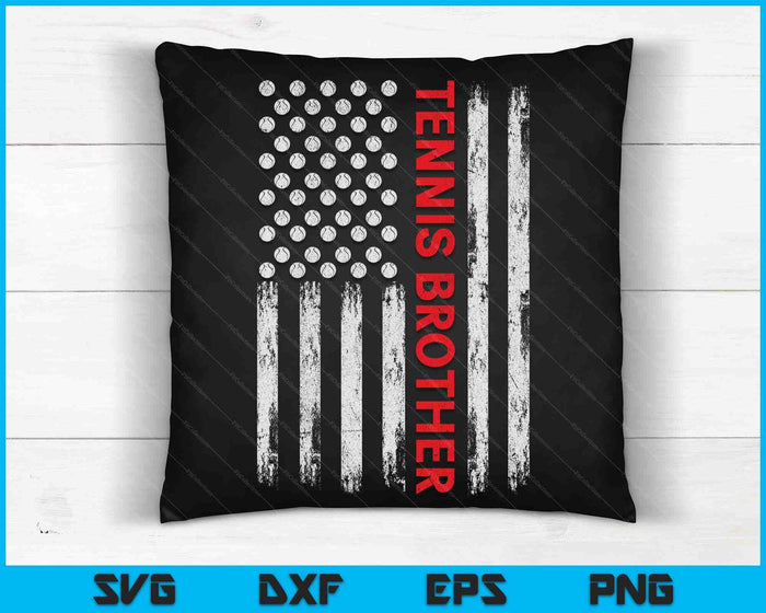 Vintage Tennis Brother USA Flag SVG PNG Digital Printable Files Vintage Tennis Brother USA Flag SVG PNG Digital Printable Files