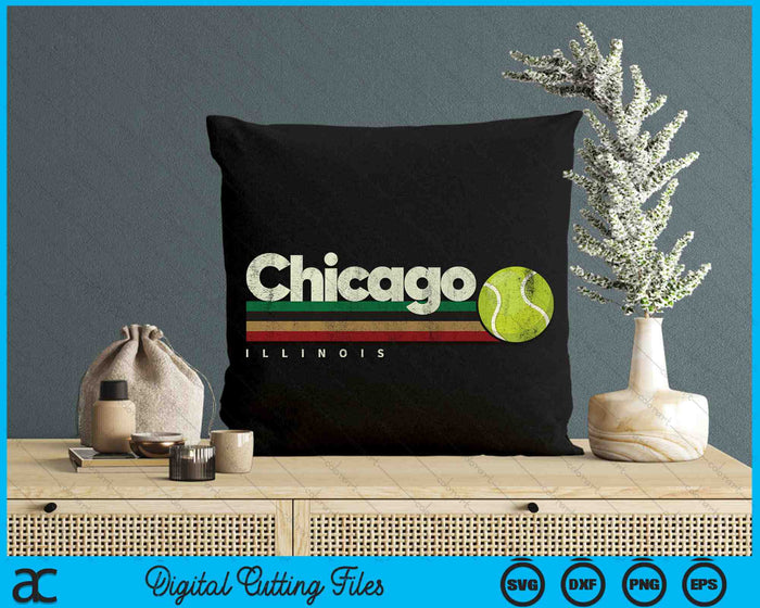 Vintage Tennis Chicago City Tennis Retro Stripes SVG PNG Digital Cutting Files Vintage Tennis Chicago City Tennis Retro Stripes SVG PNG Digital Cutting Files