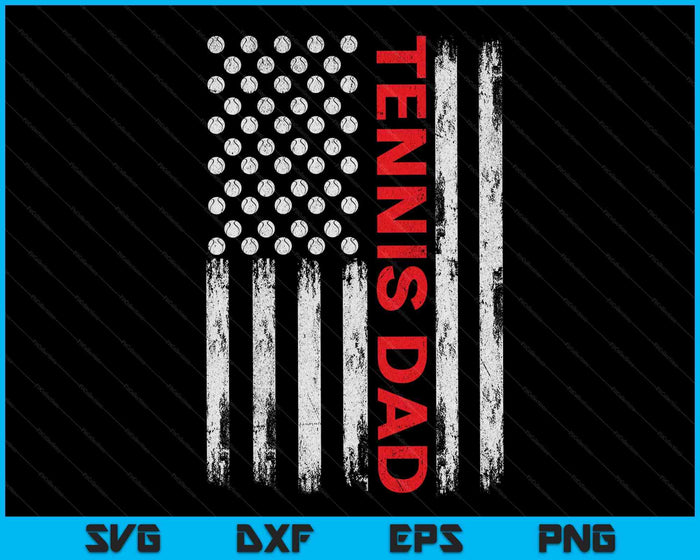 Vintage Tennis Dad USA Flag SVG PNG Digital Printable Files Vintage Tennis Dad USA Flag SVG PNG Digital Printable Files