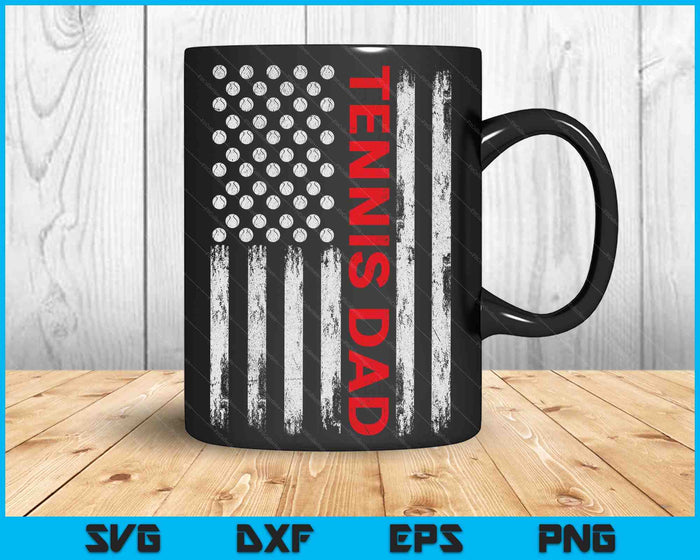 Vintage Tennis Dad USA Flag SVG PNG Digital Printable Files Vintage Tennis Dad USA Flag SVG PNG Digital Printable Files