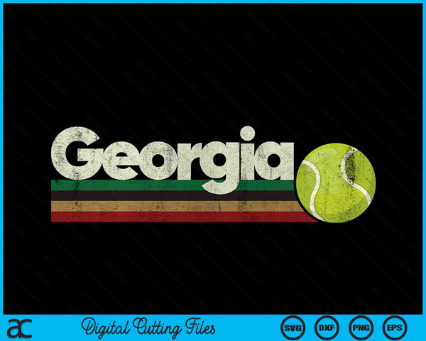 Vintage Tennis Georgia Tennis Retro Stripes SVG PNG Digital Cutting Files
