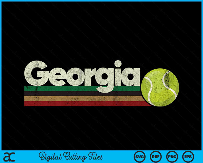 Vintage Tennis Georgia Tennis Retro Stripes SVG PNG Digital Cutting Files Vintage Tennis Georgia Tennis Retro Stripes SVG PNG Digital Cutting Files