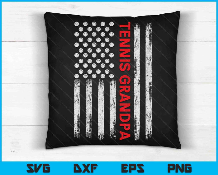 Vintage Tennis Grandpa USA Flag SVG PNG Digital Printable Files Vintage Tennis Grandpa USA Flag SVG PNG Digital Printable Files