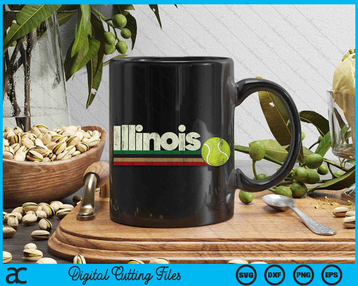 Vintage Tennis Illinois Tennis Retro Stripes SVG PNG Digital Cutting Files Vintage Tennis Illinois Tennis Retro Stripes SVG PNG Digital Cutting Files