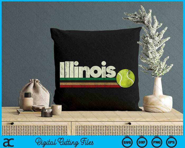 Vintage Tennis Illinois Tennis Retro Stripes SVG PNG Digital Cutting Files Vintage Tennis Illinois Tennis Retro Stripes SVG PNG Digital Cutting Files