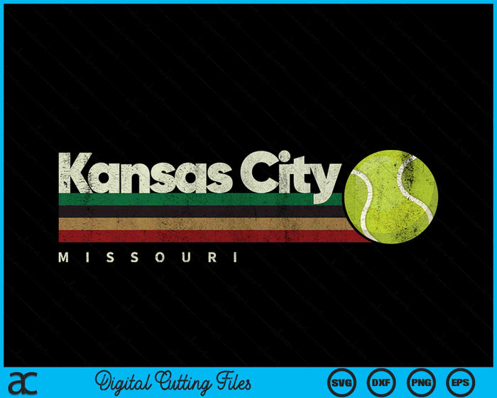 Vintage Tennis Kansas City Tennis Retro Stripes SVG PNG Digital Cutting Files Vintage Tennis Kansas City Tennis Retro Stripes SVG PNG Digital Cutting Files