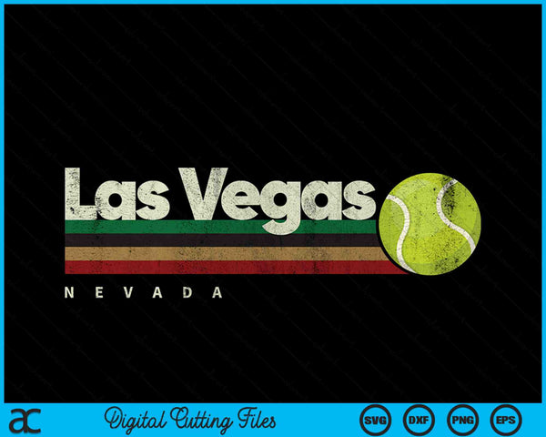 Vintage Tennis Las Vegas City Tennis Retro Stripes SVG PNG Digital Cutting Files