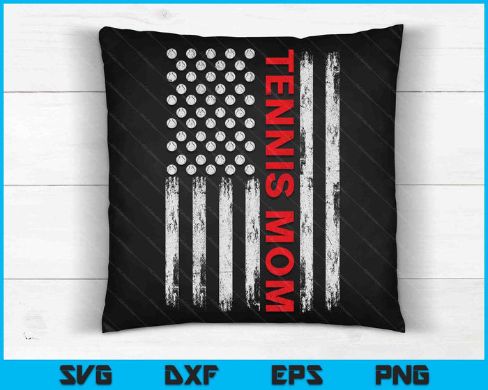Vintage Tennis Mom USA Flag SVG PNG Digital Printable Files Vintage Tennis Mom USA Flag SVG PNG Digital Printable Files