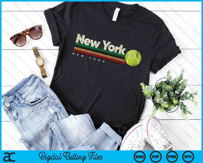 Vintage Tennis New York City Tennis Retro Stripes SVG PNG Digital Cutting Files Vintage Tennis New York City Tennis Retro Stripes SVG PNG Digital Cutting Files