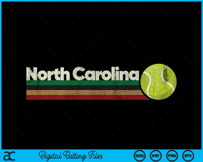 Vintage Tennis North Carolina Tennis Retro Stripes SVG PNG Digital Cutting Files Vintage Tennis North Carolina Tennis Retro Stripes SVG PNG Digital Cutting Files