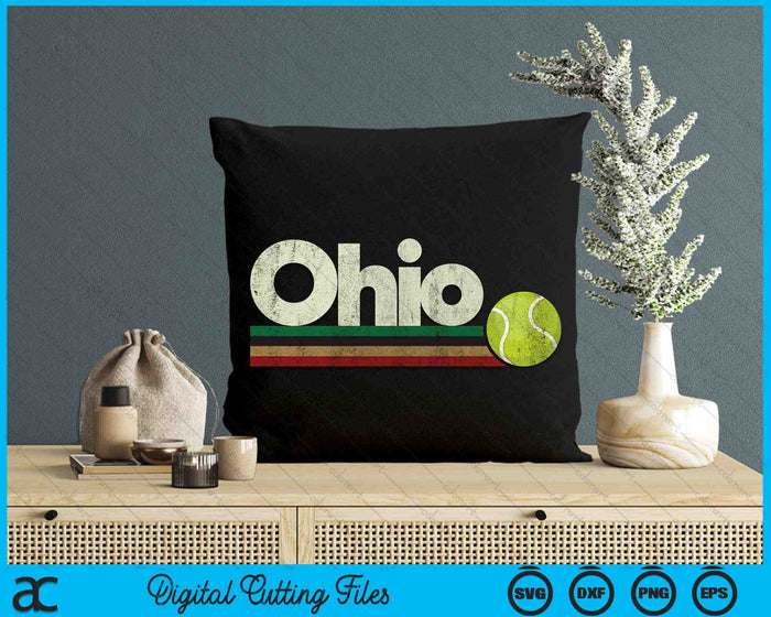 Vintage Tennis Ohio Tennis Retro Stripes SVG PNG Digital Cutting Files Vintage Tennis Ohio Tennis Retro Stripes SVG PNG Digital Cutting Files