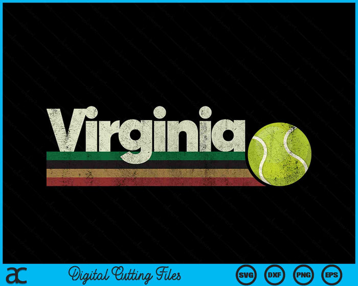 Vintage Tennis Virginia Tennis Retro Stripes SVG PNG Digital Cutting Files Vintage Tennis Virginia Tennis Retro Stripes SVG PNG Digital Cutting Files