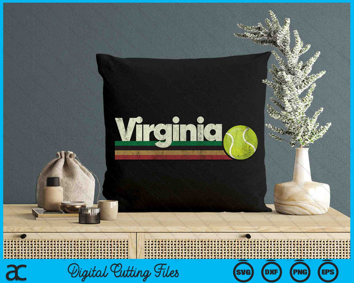 Vintage Tennis Virginia Tennis Retro Stripes SVG PNG Digital Cutting Files Vintage Tennis Virginia Tennis Retro Stripes SVG PNG Digital Cutting Files