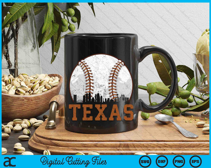 Vintage Texas Cityscape Baseball SVG PNG Digital Printable Files Vintage Texas Cityscape Baseball SVG PNG Digital Printable Files