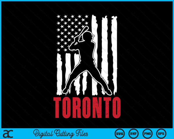 Vintage Toronto American Flag Distressed Baseball SVG PNG Digital Cutting Files