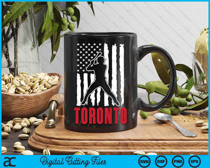 Vintage Toronto American Flag Distressed Baseball SVG PNG Digital Cutting Files Vintage Toronto American Flag Distressed Baseball SVG PNG Digital Cutting Files