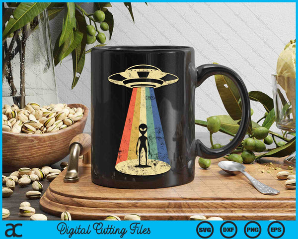 Vintage UFO Alien Abduction SVG PNG Digital Cutting Files