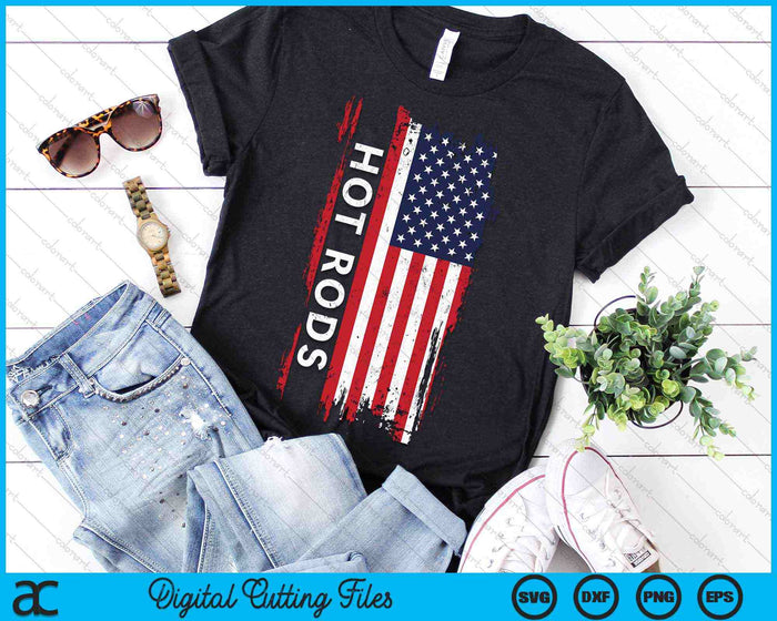 Vintage USA Flag Hot Rods Classic And Muscle Cars SVG PNG Digital Cutting Files Vintage USA Flag Hot Rods Classic And Muscle Cars SVG PNG Digital Cutting Files