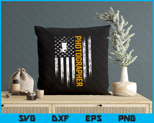 Vintage USA Photographer American Flag Photography Patriotic SVG PNG Digital Printable Files