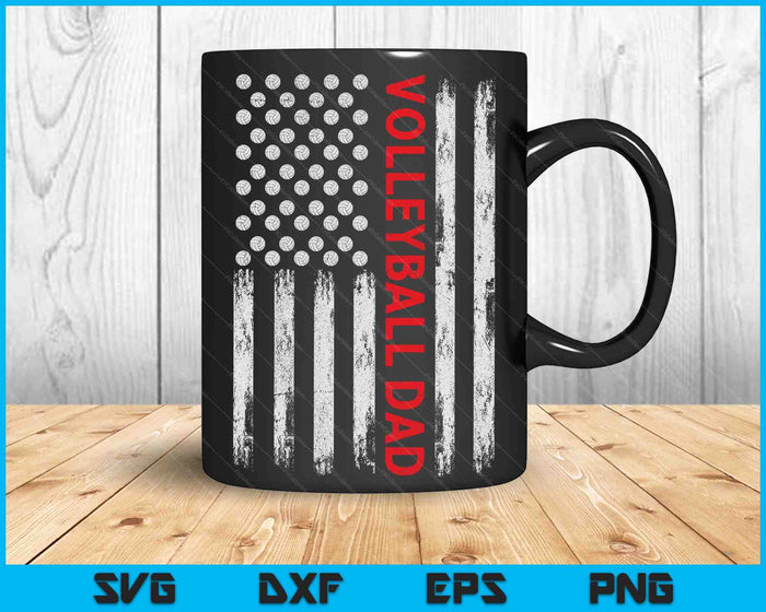 Vintage Volleyball Dad USA Flag Retro Fathers Day Daddy Papa SVG PNG Digital Printable Files Vintage Volleyball Dad USA Flag Retro Fathers Day Daddy Papa SVG PNG Digital Printable Files