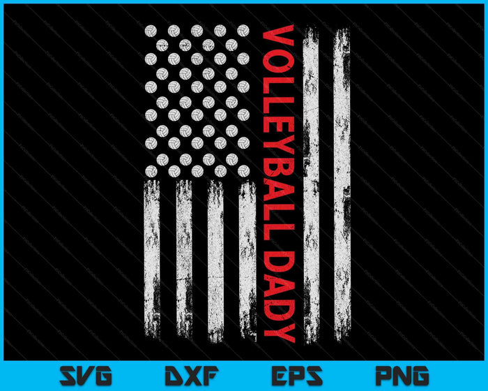 Vintage Volleyball Dady USA Flag SVG PNG Digital Printable Files Vintage Volleyball Dady USA Flag SVG PNG Digital Printable Files