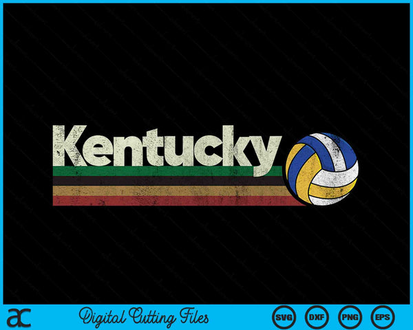 Vintage Volleyball Kentucky Volleyball Retro Stripes SVG PNG Digital Cutting Files