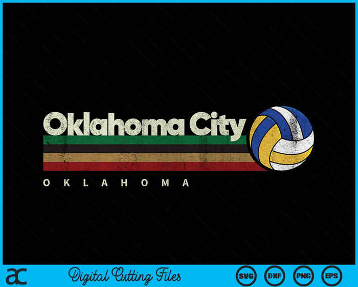 Vintage Volleyball Oklahoma City Volleyball Retro Stripes SVG PNG Digital Cutting Files Vintage Volleyball Oklahoma City Volleyball Retro Stripes SVG PNG Digital Cutting Files