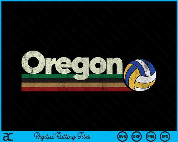 Vintage Volleyball Oregon Volleyball Retro Stripes SVG PNG Digital Cutting Files