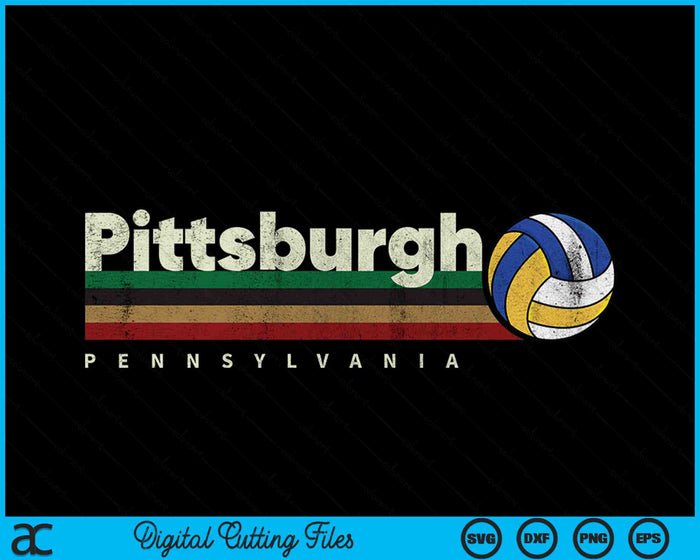 Vintage Volleyball Pittsburgh City Volleyball Retro Stripes SVG PNG Digital Cutting Files Vintage Volleyball Pittsburgh City Volleyball Retro Stripes SVG PNG Digital Cutting Files
