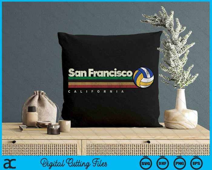 Vintage Volleyball San Francisco City Volleyball Retro Stripes SVG PNG Digital Cutting Files Vintage Volleyball San Francisco City Volleyball Retro Stripes SVG PNG Digital Cutting Files