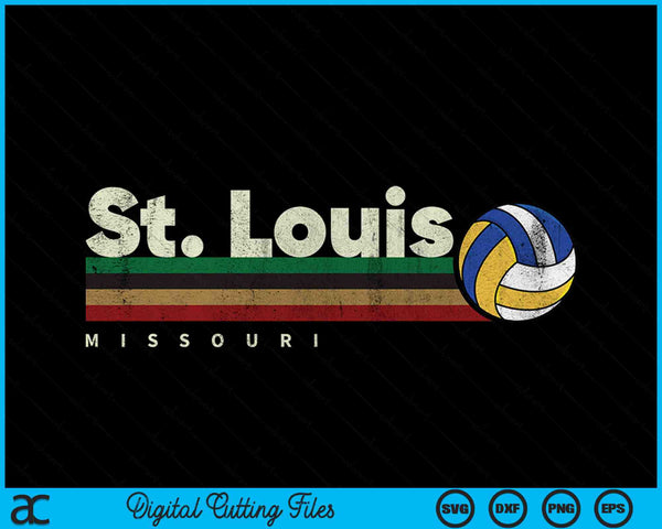 Vintage Volleyball St. Louis City Volleyball Retro Stripes SVG PNG Digital Cutting Files