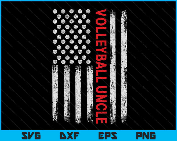 Vintage Volleyball Uncle USA Flag SVG PNG Digital Printable Files Vintage Volleyball Uncle USA Flag SVG PNG Digital Printable Files