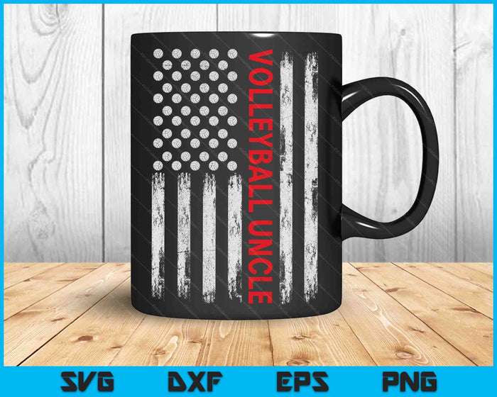Vintage Volleyball Uncle USA Flag SVG PNG Digital Printable Files Vintage Volleyball Uncle USA Flag SVG PNG Digital Printable Files