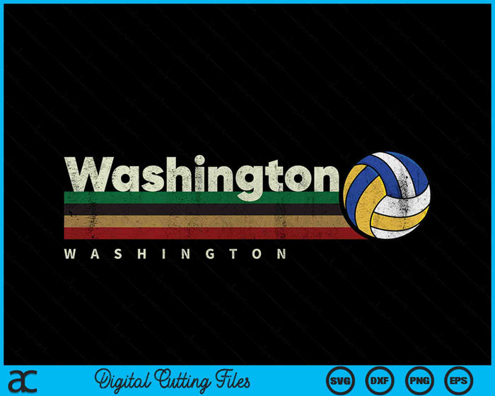 Vintage Volleyball Washington City Volleyball Retro Stripes SVG PNG Digital Cutting Files Vintage Volleyball Washington City Volleyball Retro Stripes SVG PNG Digital Cutting Files