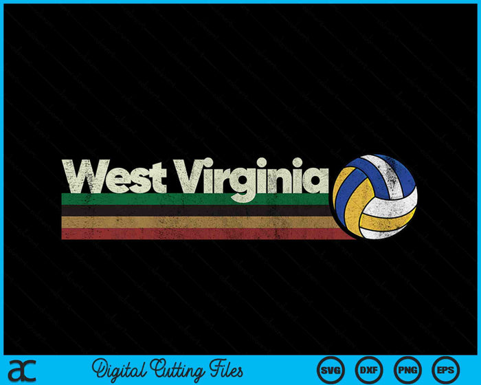 Vintage Volleyball West Virginia Volleyball Retro Stripes SVG PNG Digital Cutting Files Vintage Volleyball West Virginia Volleyball Retro Stripes SVG PNG Digital Cutting Files
