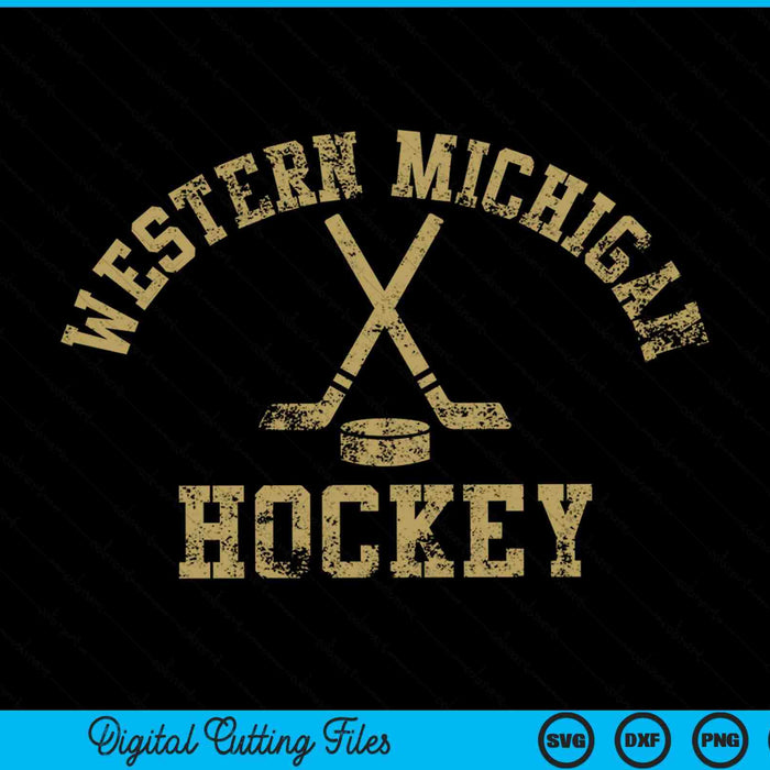Vintage Western Michigan Hockey SVG PNG Digital Cutting File