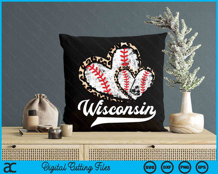 Vintage Wisconsin Baseball Leopard Heart Baseball Fans SVG PNG Digital Cutting Files Vintage Wisconsin Baseball Leopard Heart Baseball Fans SVG PNG Digital Cutting Files